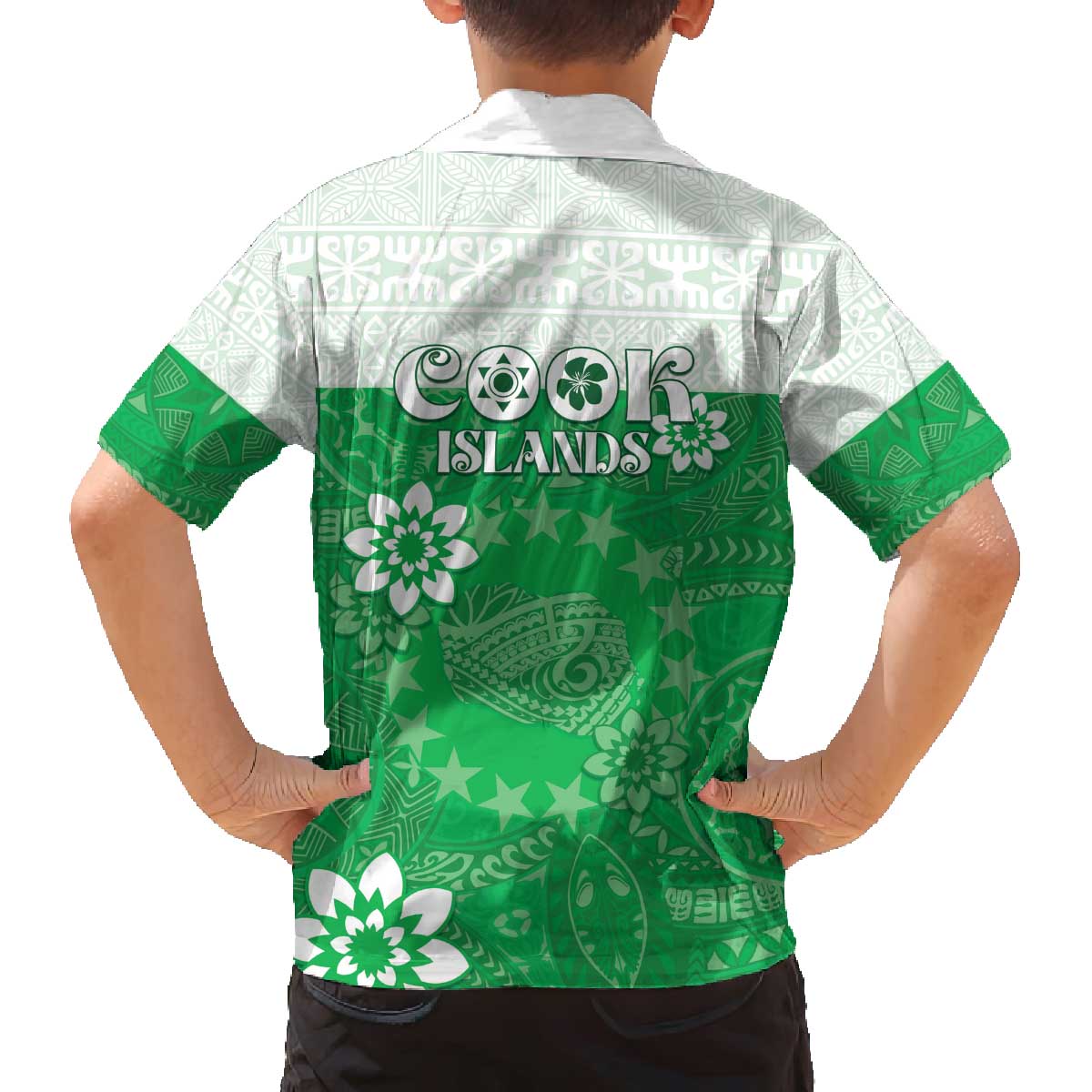 Cook Islands Maori Language Week Family Matching Off Shoulder Short Dress and Hawaiian Shirt Pacific Tapa Pattern LT05 - Polynesian Pride