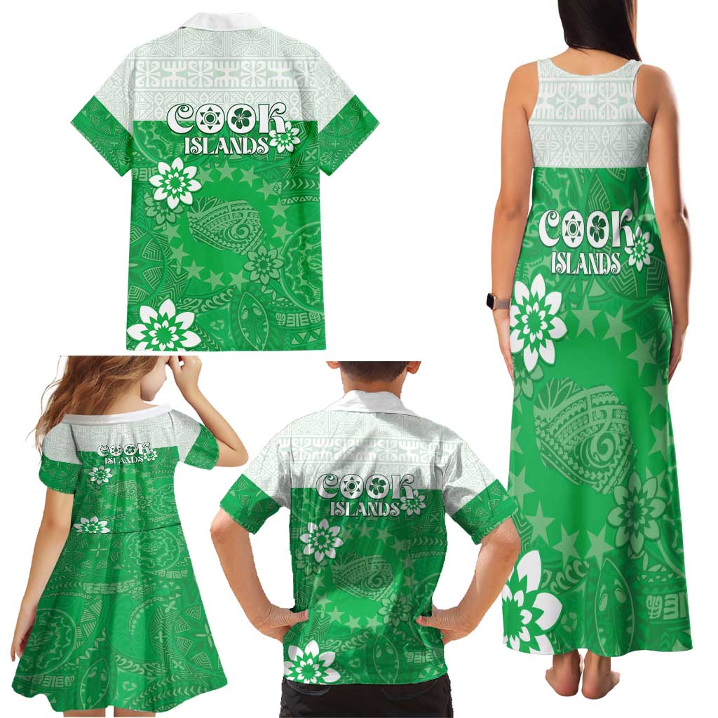 Cook Islands Maori Language Week Family Matching Tank Maxi Dress and Hawaiian Shirt Pacific Tapa Pattern