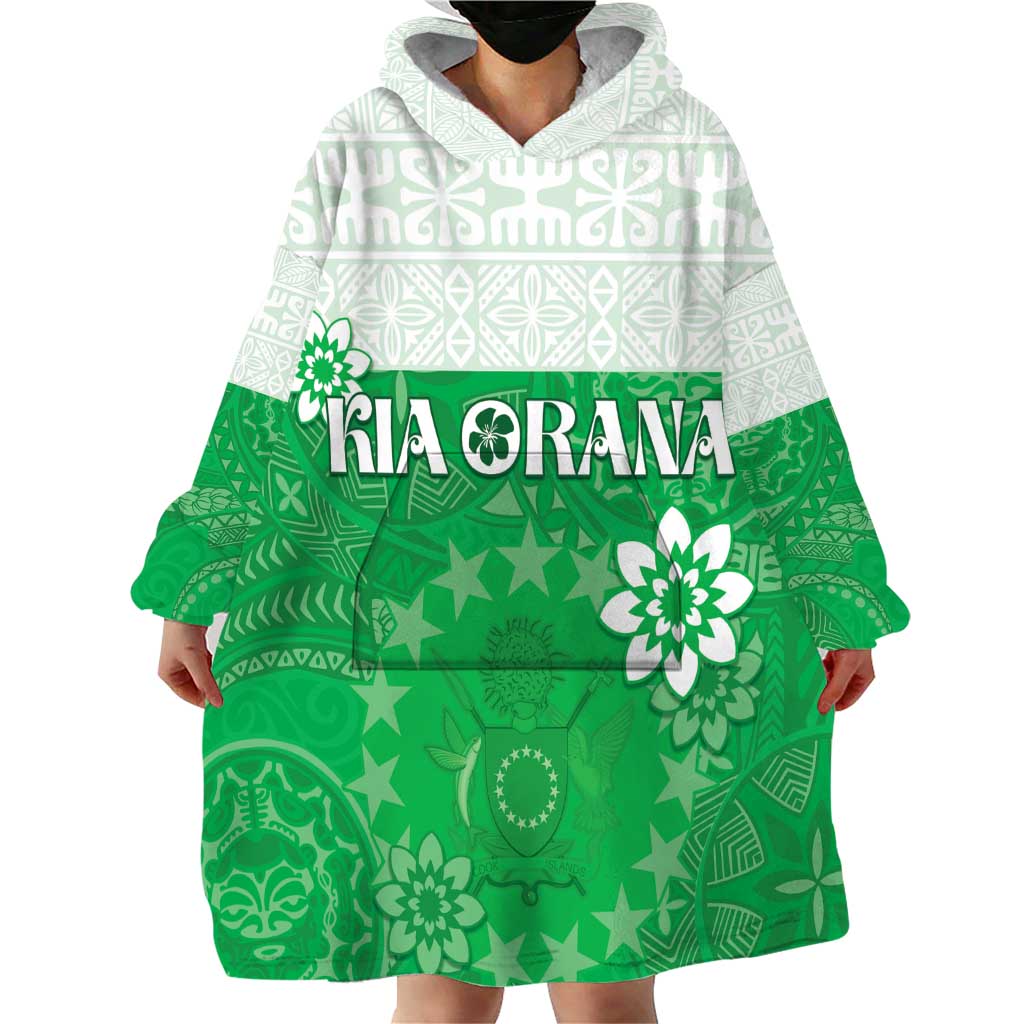 Cook Islands Maori Language Week Wearable Blanket Hoodie Pacific Tapa Pattern