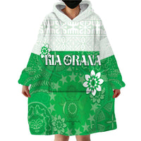 Cook Islands Maori Language Week Wearable Blanket Hoodie Pacific Tapa Pattern