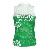 Cook Islands Maori Language Week Women Sleeveless Polo Shirt Pacific Tapa Pattern