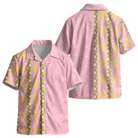 Hawaii Shell Tiare Anthurium Heliconia Lei Kid Hawaiian Shirt With Tapa Pattern Baby Pink LT05 - Polynesian Pride