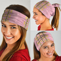 Hawaii Shell Tiare Anthurium Heliconia Lei Neck Gaiter With Tapa Pattern Baby Pink