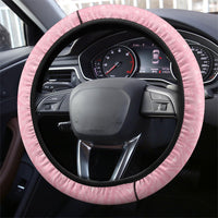 Hawaii Shell Tiare Anthurium Heliconia Lei Steering Wheel Cover With Tapa Pattern Baby Pink