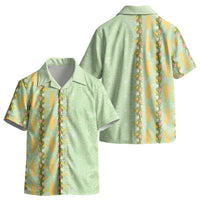 Hawaii Shell Tiare Anthurium Heliconia Lei Kid Hawaiian Shirt With Tapa Pattern Baby Green LT05 - Polynesian Pride