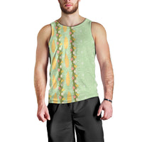 Hawaii Shell Tiare Anthurium Heliconia Lei Men Tank Top With Tapa Pattern Baby Green