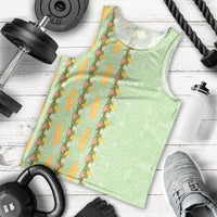 Hawaii Shell Tiare Anthurium Heliconia Lei Men Tank Top With Tapa Pattern Baby Green
