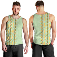 Hawaii Shell Tiare Anthurium Heliconia Lei Men Tank Top With Tapa Pattern Baby Green