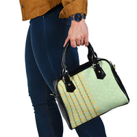Hawaii Shell Tiare Anthurium Heliconia Lei Shoulder Handbag With Tapa Pattern Baby Green