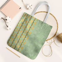 Hawaii Shell Tiare Anthurium Heliconia Lei Tote Bag With Tapa Pattern Baby Green