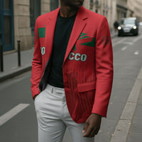 Custom Morocco Football 2026 Blazer Atlas Lions Breathtaking Victory Red Version