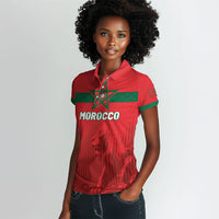 Custom Morocco Football 2026 Women Polo Shirt Atlas Lions Breathtaking Victory Red Version