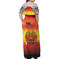 Papua New Guinea 49th Independence Day Family Matching Off Shoulder Maxi Dress and Hawaiian Shirt One People One Nation One PNG