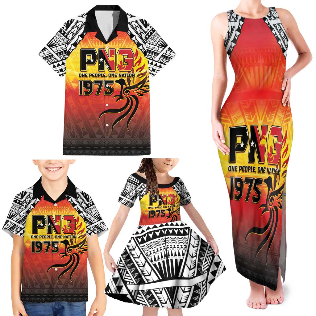 Papua New Guinea 50th Independence Day Family Matching Tank Maxi Dress and Hawaiian Shirt One People One Nation One PNG LT05 - Polynesian Pride