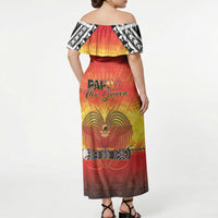 Papua New Guinea Independence Day Off Shoulder Maxi Dress One People One Nation One PNG LT05 - Polynesian Pride