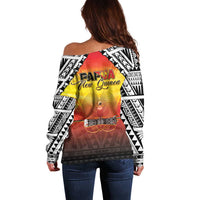 Papua New Guinea 49th Independence Day Off Shoulder Sweater One People One Nation One PNG