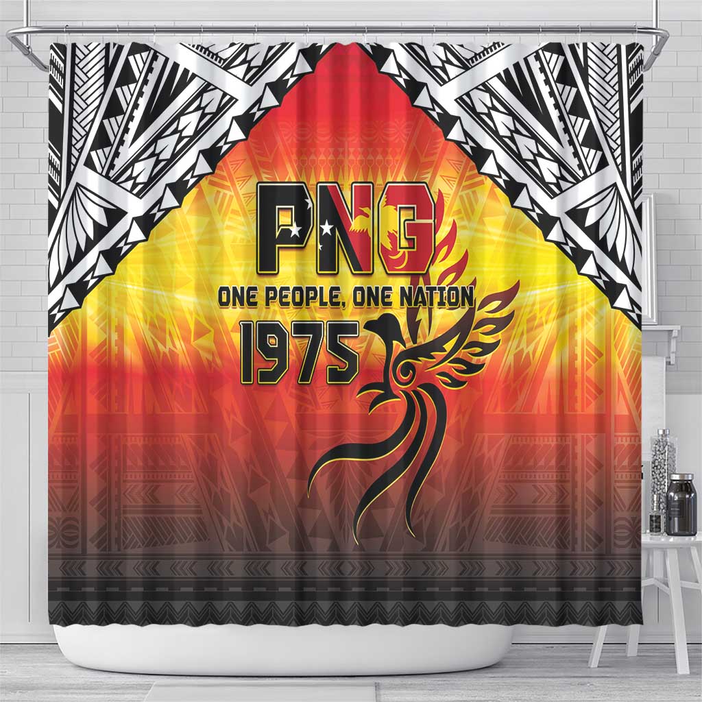 Papua New Guinea 49th Independence Day Shower Curtain One People One Nation One PNG