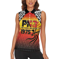 Papua New Guinea 49th Independence Day Women Sleeveless Polo Shirt One People One Nation One PNG