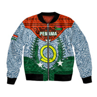 Personalized Vanuatu Penama Province Bomber Jacket Vanuatuan Coat Of Arms Polynesian Pattern LT05 Unisex Green - Polynesian Pride