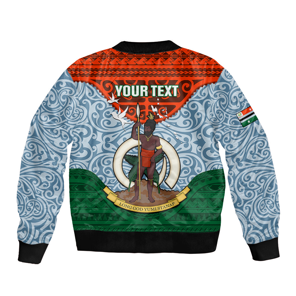 Personalized Vanuatu Penama Province Sleeve Zip Bomber Jacket Vanuatuan Coat Of Arms Polynesian Pattern LT05 - Polynesian Pride