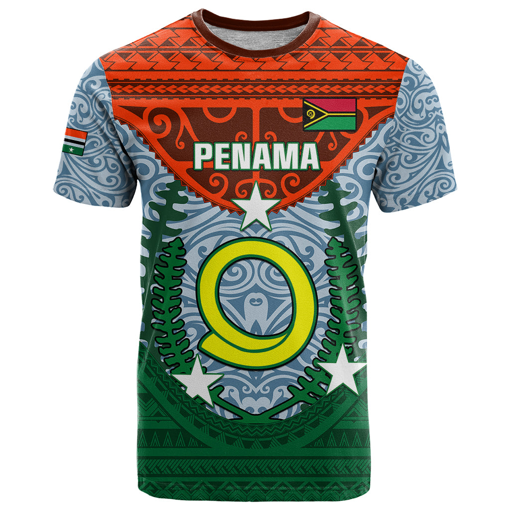 Personalized Vanuatu Penama Province T Shirt Vanuatuan Coat Of Arms Polynesian Pattern LT05 Green - Polynesian Pride