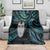 New Zealand Aotearoa Blanket Maori Tane Te Waiora Paua Shell Glitter Turquoise