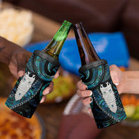 New Zealand Aotearoa 4 in 1 Can Cooler Tumbler Maori Tane Te Waiora Paua Shell Glitter Turquoise