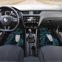 New Zealand Aotearoa Car Mats Maori Tane Te Waiora Paua Shell Glitter Turquoise