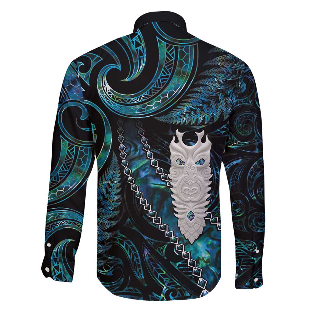 New Zealand Aotearoa Family Matching Mermaid Dress and Hawaiian Shirt Maori Tane Te Waiora Paua Shell Glitter Turquoise LT05 - Polynesian Pride