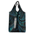 New Zealand Aotearoa Grocery Bag Maori Tane Te Waiora Paua Shell Glitter Turquoise