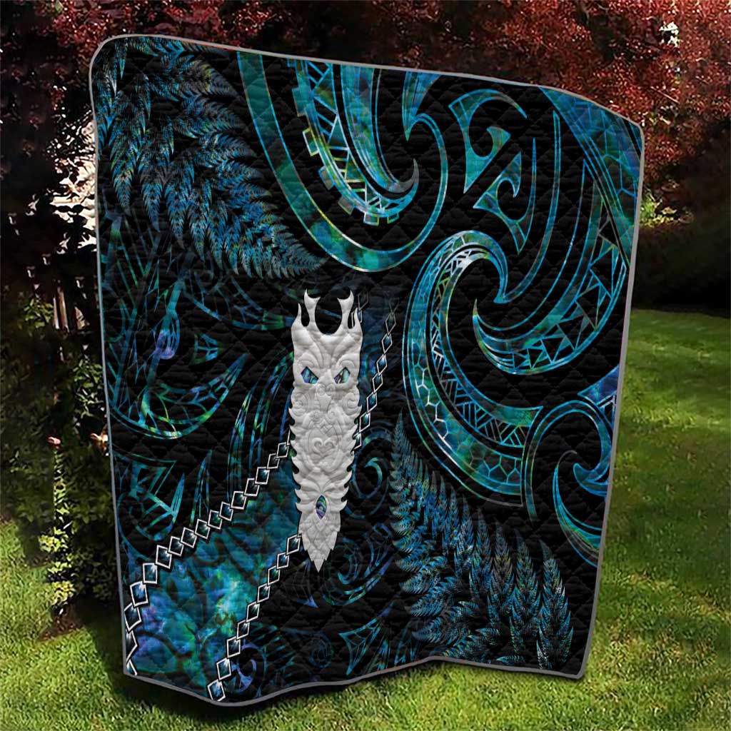 New Zealand Aotearoa Quilt Maori Tane Te Waiora Paua Shell Glitter Turquoise