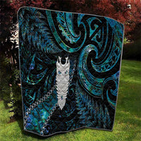 New Zealand Aotearoa Quilt Maori Tane Te Waiora Paua Shell Glitter Turquoise