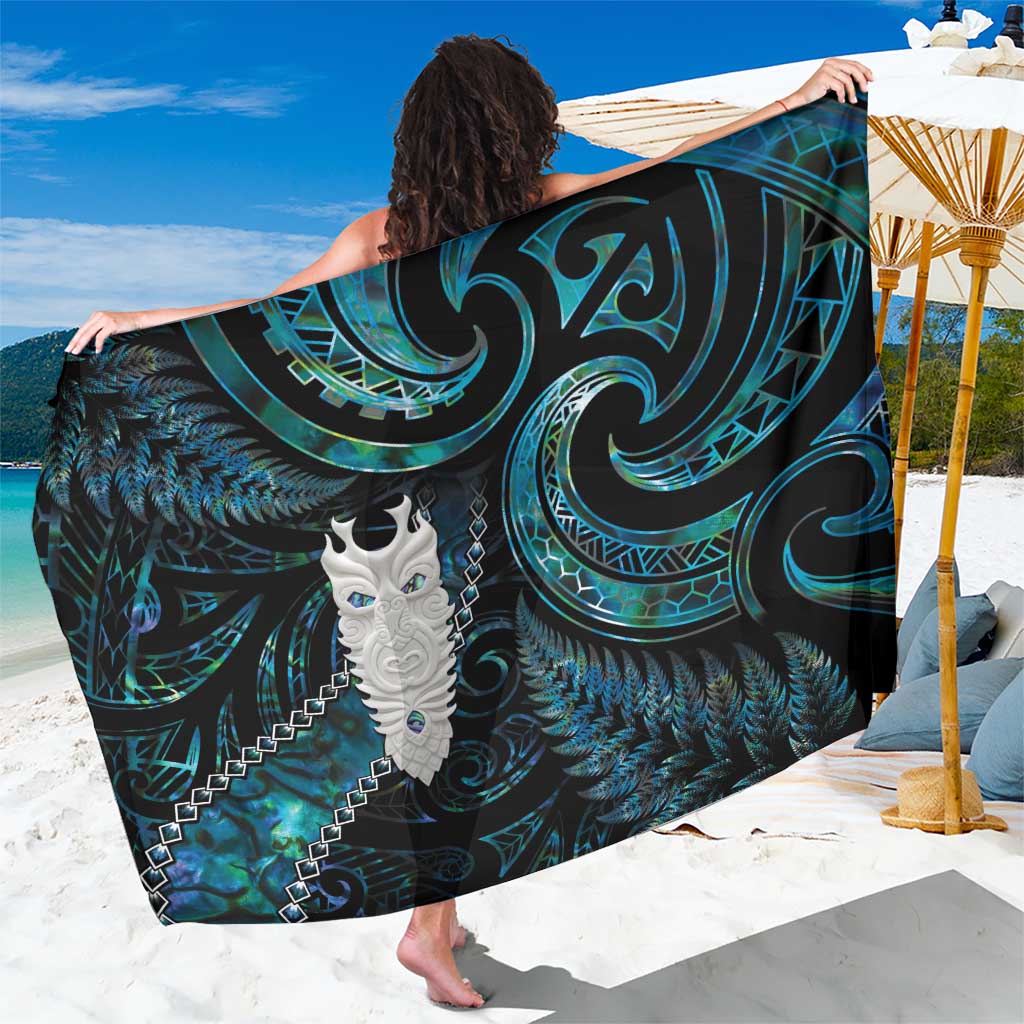 New Zealand Aotearoa Sarong Maori Tane Te Waiora Paua Shell Glitter Turquoise LT05 One Size 44 x 66 inches Turquoise - Polynesian Pride