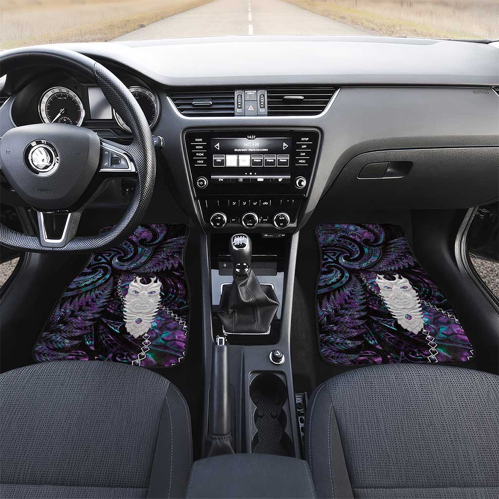 New Zealand Aotearoa Car Mats Maori Tane Te Waiora Paua Shell Glitter Purple