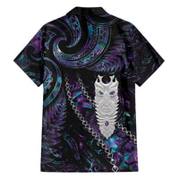 New Zealand Aotearoa Family Matching Tank Maxi Dress and Hawaiian Shirt Maori Tane Te Waiora Paua Shell Glitter Purple LT05 - Polynesian Pride