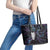 New Zealand Aotearoa Leather Tote Bag Maori Tane Te Waiora Paua Shell Glitter Purple