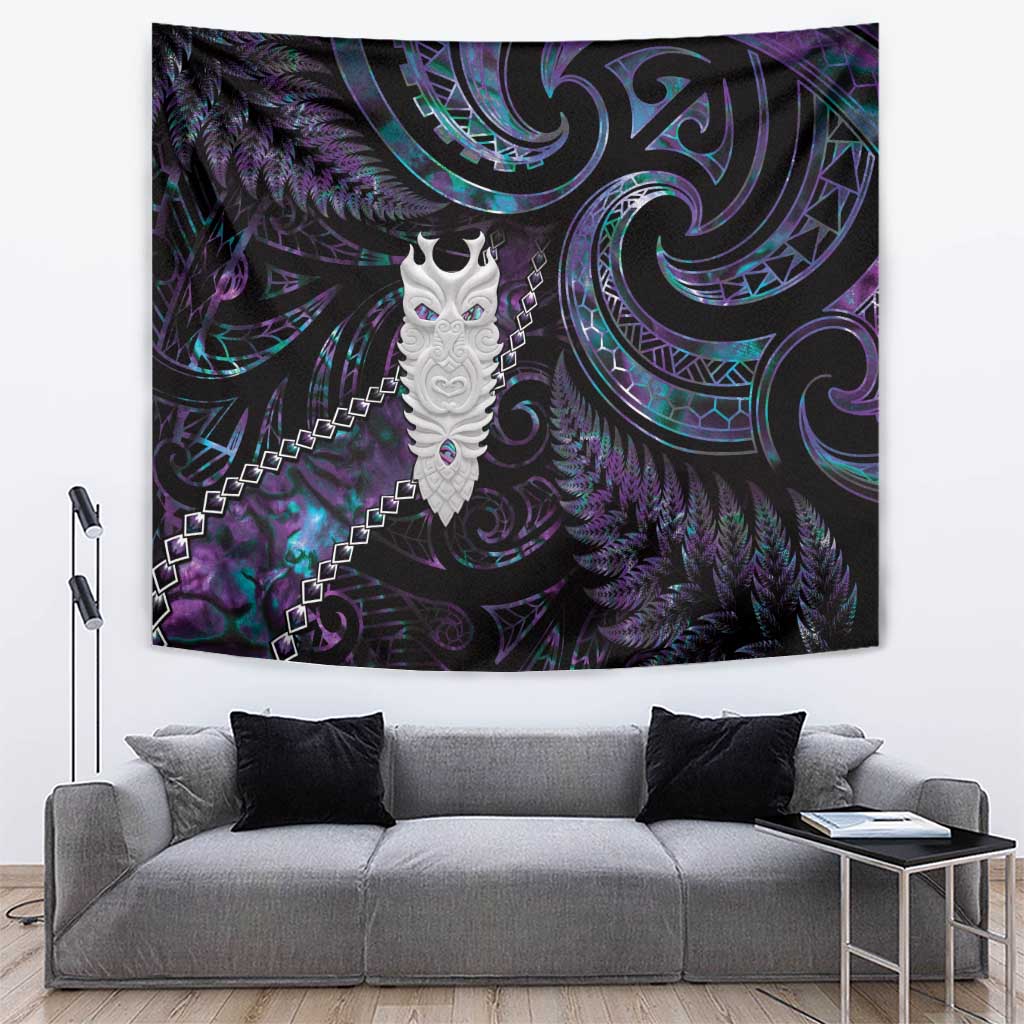 New Zealand Aotearoa Tapestry Maori Tane Te Waiora Paua Shell Glitter Purple LT05 Purple - Polynesian Pride