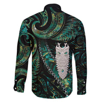 New Zealand Aotearoa Family Matching Off The Shoulder Long Sleeve Dress and Hawaiian Shirt Maori Tane Te Waiora Paua Shell Glitter Green LT05 - Polynesian Pride