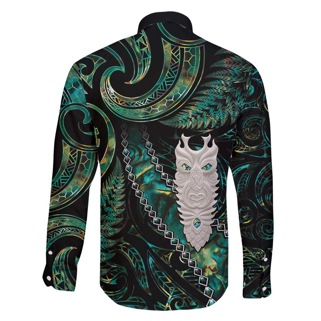 New Zealand Aotearoa Family Matching Short Sleeve Bodycon Dress and Hawaiian Shirt Maori Tane Te Waiora Paua Shell Glitter Green