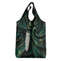 New Zealand Aotearoa Grocery Bag Maori Tane Te Waiora Paua Shell Glitter Green