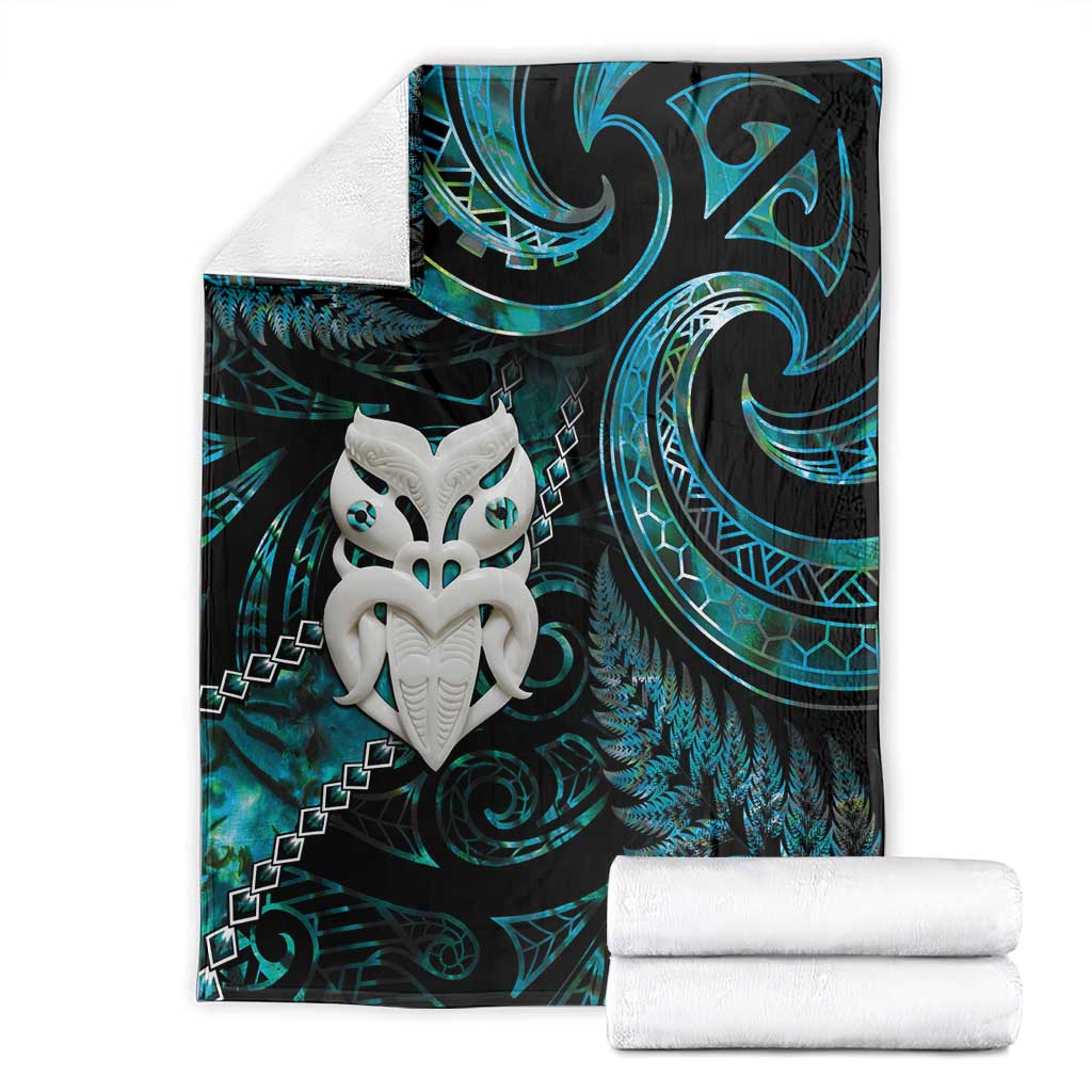 New Zealand Aotearoa Blanket Maori Wheku Paua Shell Glitter Turquoise