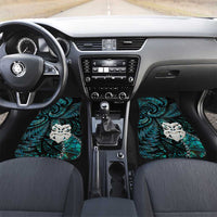 New Zealand Aotearoa Car Mats Maori Wheku Paua Shell Glitter Turquoise