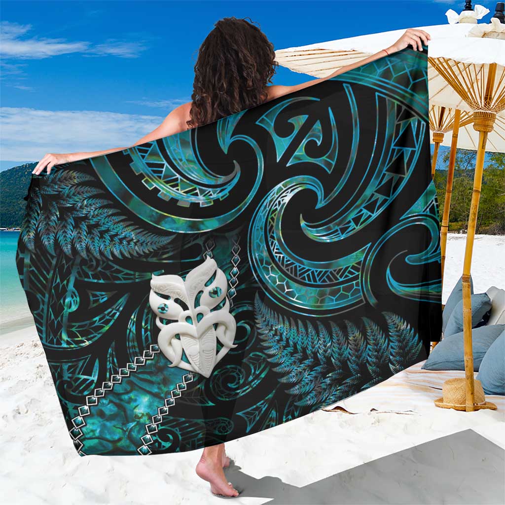 New Zealand Aotearoa Sarong Maori Wheku Paua Shell Glitter Turquoise LT05 One Size 44 x 66 inches Turquoise - Polynesian Pride