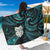 New Zealand Aotearoa Sarong Maori Wheku Paua Shell Glitter Turquoise
