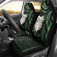 New Zealand Aotearoa Car Seat Cover Maori Wheku Paua Shell Glitter Green