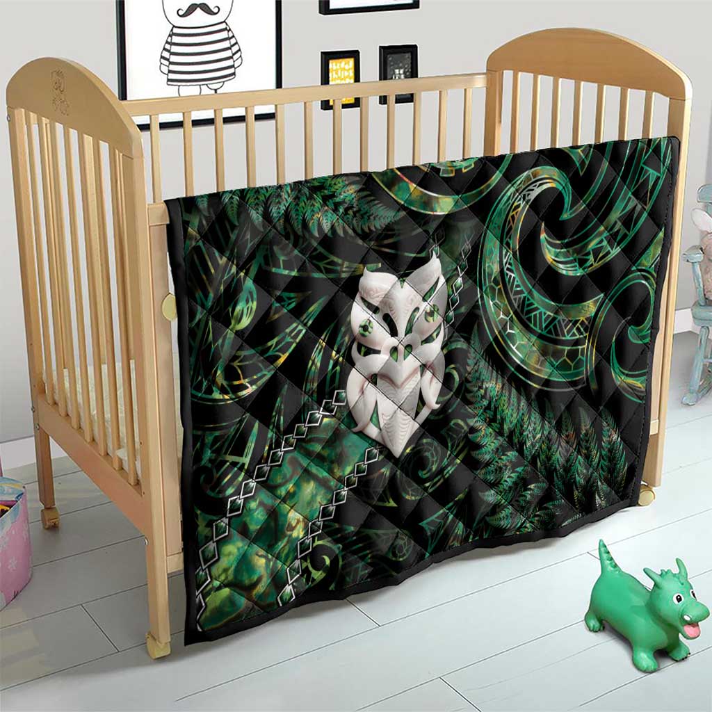 New Zealand Aotearoa Quilt Maori Wheku Paua Shell Glitter Green