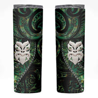 New Zealand Aotearoa Skinny Tumbler Maori Wheku Paua Shell Glitter Green