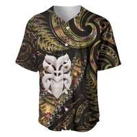 New Zealand Aotearoa Baseball Jersey Maori Wheku Paua Shell Glitter Gold LT05 Gold - Polynesian Pride