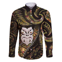 New Zealand Aotearoa Family Matching Off Shoulder Maxi Dress and Hawaiian Shirt Maori Wheku Paua Shell Glitter Gold