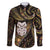 New Zealand Aotearoa Family Matching Off Shoulder Maxi Dress and Hawaiian Shirt Maori Wheku Paua Shell Glitter Gold